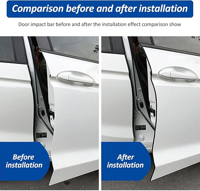 16.5Ft Car Door Edge Guards - Black Universal Fit Door Edge Protector, Rubber U Shape Automotive Door Trim Molding for Sedans Trucks SUV ATV - No Glue Required (Black, 16.5FT)