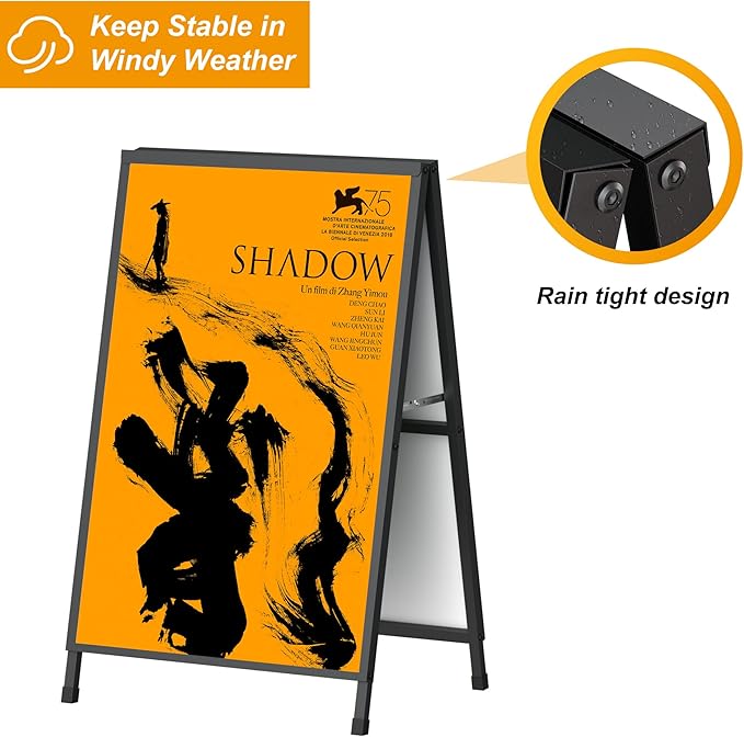 Relx A Frame Sign Holder Outdoor Sandwich Boards Holder 24x36 inches Sidewalk Signs for Businesses Outdoor - Holder only