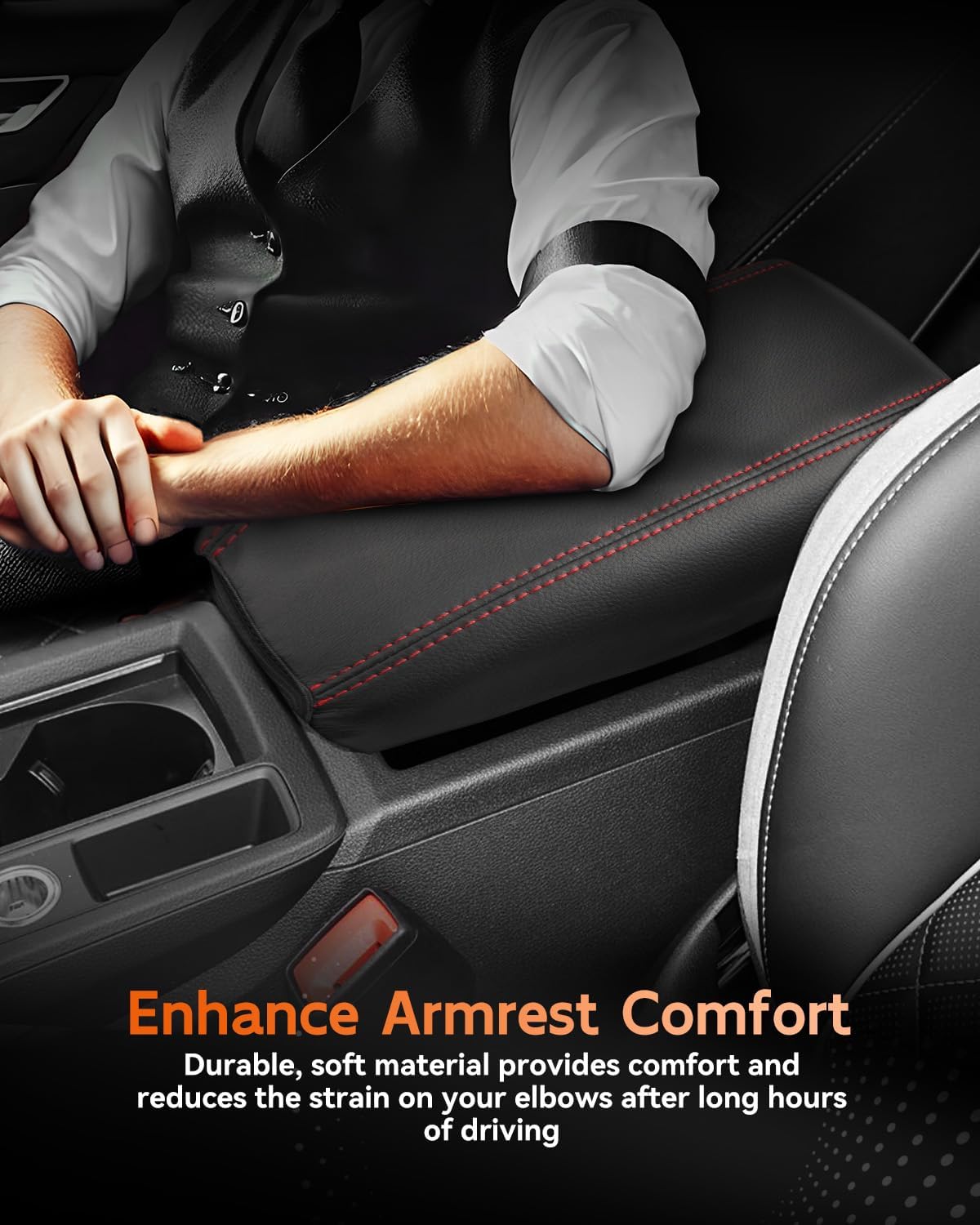 CDEFG for Audi Q3 2019-2025 Center Console Cover Armrest Cover for Q3 (Premium, Premium Plus) 2020 2021 2022 2023 2024 2025 Accessories Console armrest Protector