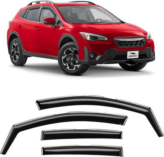 Voron Glass in-Channel Extra Durable Rain Guards for Subaru XV Crosstrek 2018-2023/Subaru Impreza 2017-2023 Hatchback, Window Deflectors, Vent Window Visors, 4 Pieces - 200477