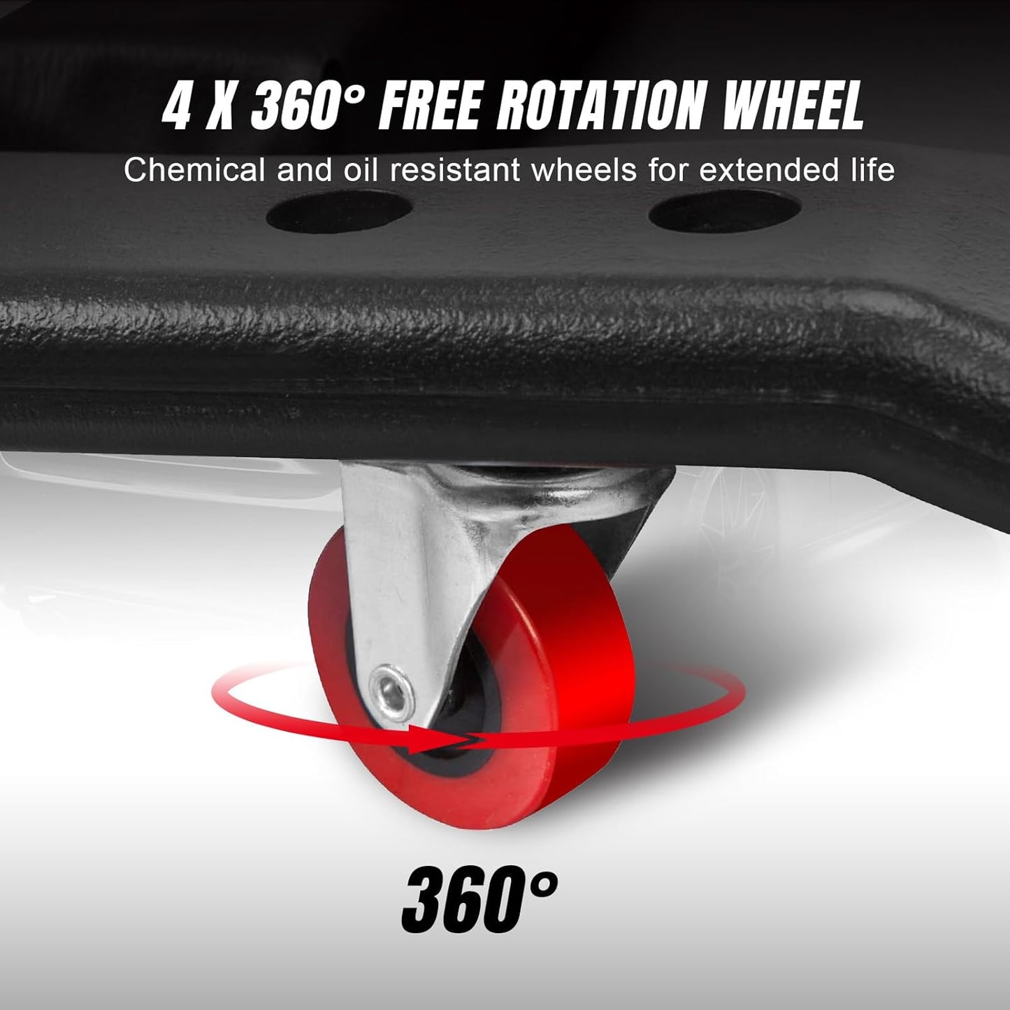 BIG RED Torin 36" Rolling Garage Creeper, Shop Creeper Blow Molded Plastic Mechanic Cart with Padded Headrest with 4 Casters, 350 LBS, Black