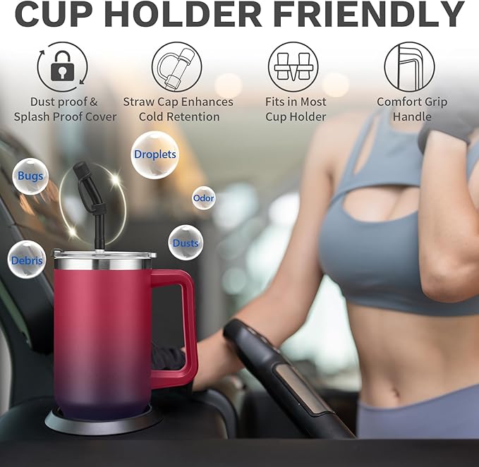 Water Bottle, 40 oz Tumbler with Lid and Straw - Leakproof Travel Mug Thermal Cup 40oz, Insulated Tumblers Stainless Steel for Hot and Cold for 34H, Gifts for Women Man Mother Father Birthday