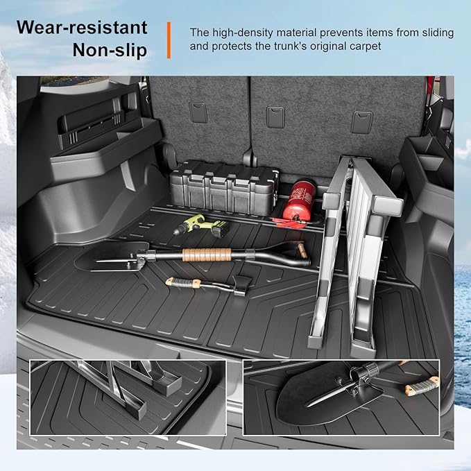 powoq 5 Seats Cargo Mat Compatible with 2025 Toyota 4Runner Trunk Mat (No Hybrid EV & i-Force MAX) Cargo Liner TPE Trunk Liner Replacement for 2025 Toyota 4Runner Accessories