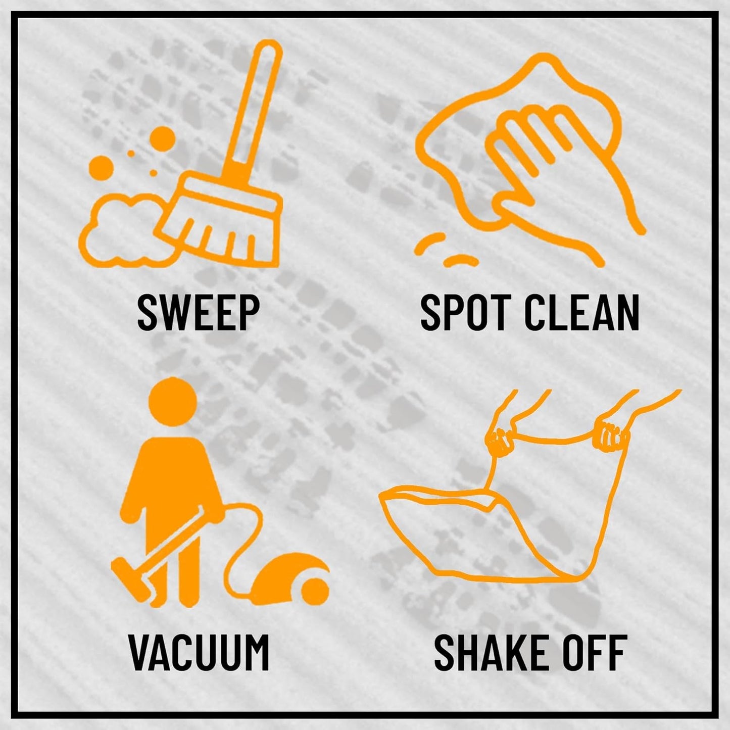 Ottomanson 2' x 15' Hallway Runner with Scraper Pile Extra Durable Non-Slip Rug Mat for Indoor & Outdoor Use - Ideal for Kitchen, Entryway, Patio & Garage - High-Traffic Carpet, Black