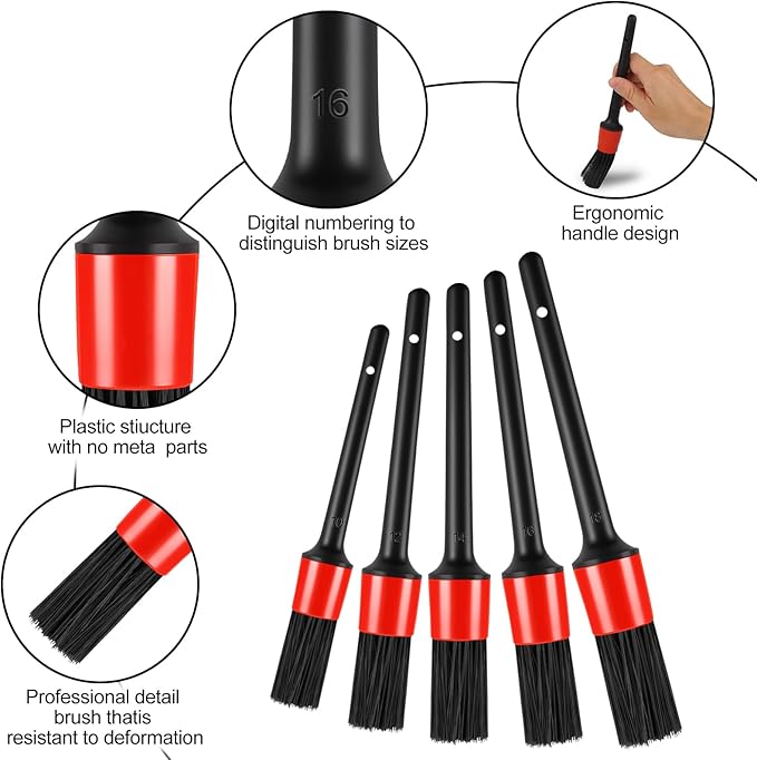 13PCS Car Detailing Brush Set, Car Detailing Brush Kit, Ultra No Soft Scratch Detailing Brush, Car Cleaning Brushes for Interior or Exterior - Professional Dusting Cleaning Supplies