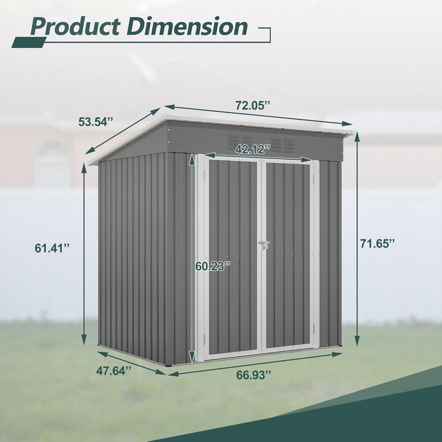 Outdoor Storage Shed,6X4 FT Metal Garden Shed with Lockable Doors & Slooping Roof,Updated Reinforced Door,Tool/Bike Sheds for Backyard, Patio, Poolside,Garage