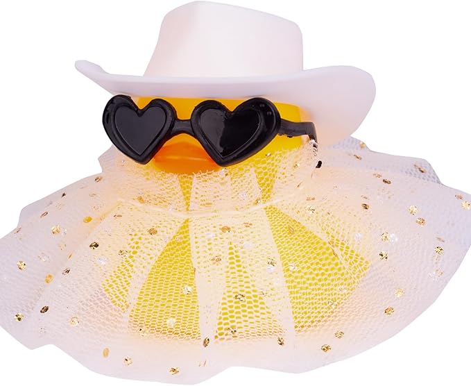 Car Rubber Duck Ornament Cute Duck Car Dashboard Decoration Accessories with Mini Hat Sunglasses and Skirt for Car Dashboard Decoration Accessories(AA6), JJ075E6