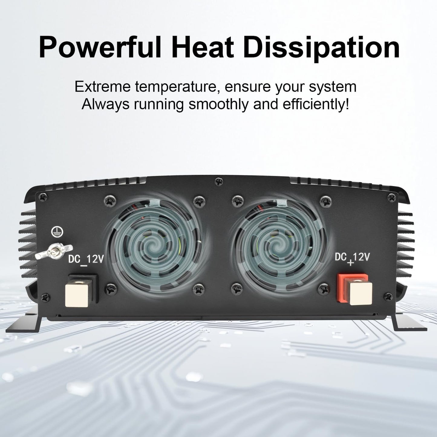 2500 Watt car Power Inverter 12V to 110V /120V, 2000+ watt invertor for RV semi Trucks Vehicles 12V to 110V Converter with 3 AC outles and LCD Screen - 2500W