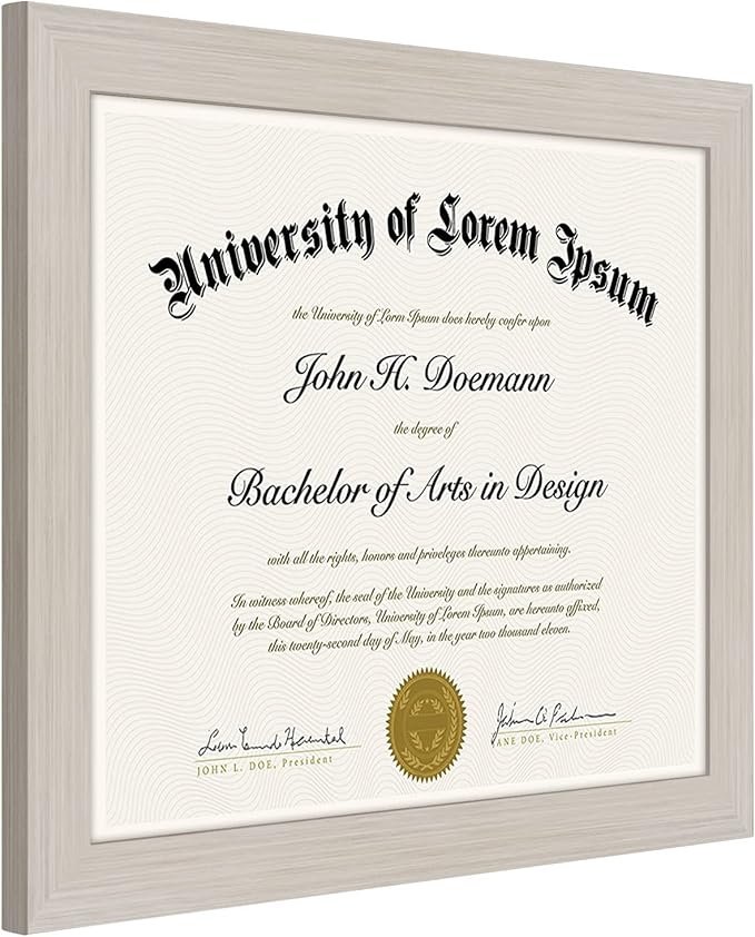 Americanflat 8.5x11 Diploma Frame in Light Wood with Shatter Resistant Glass - Horizontal and Vertical Formats for Wall and Tabletop
