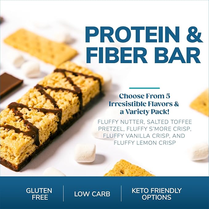 Wonderslim High Fiber Protein Bars, Fluffy Lemon Crisp | 15g Protein, 8g Fiber | Low Sugar, Low Carb | Healthy Indulgence | Satisfying, Supports Energy & On-the-Go Convenience, 7 Pack