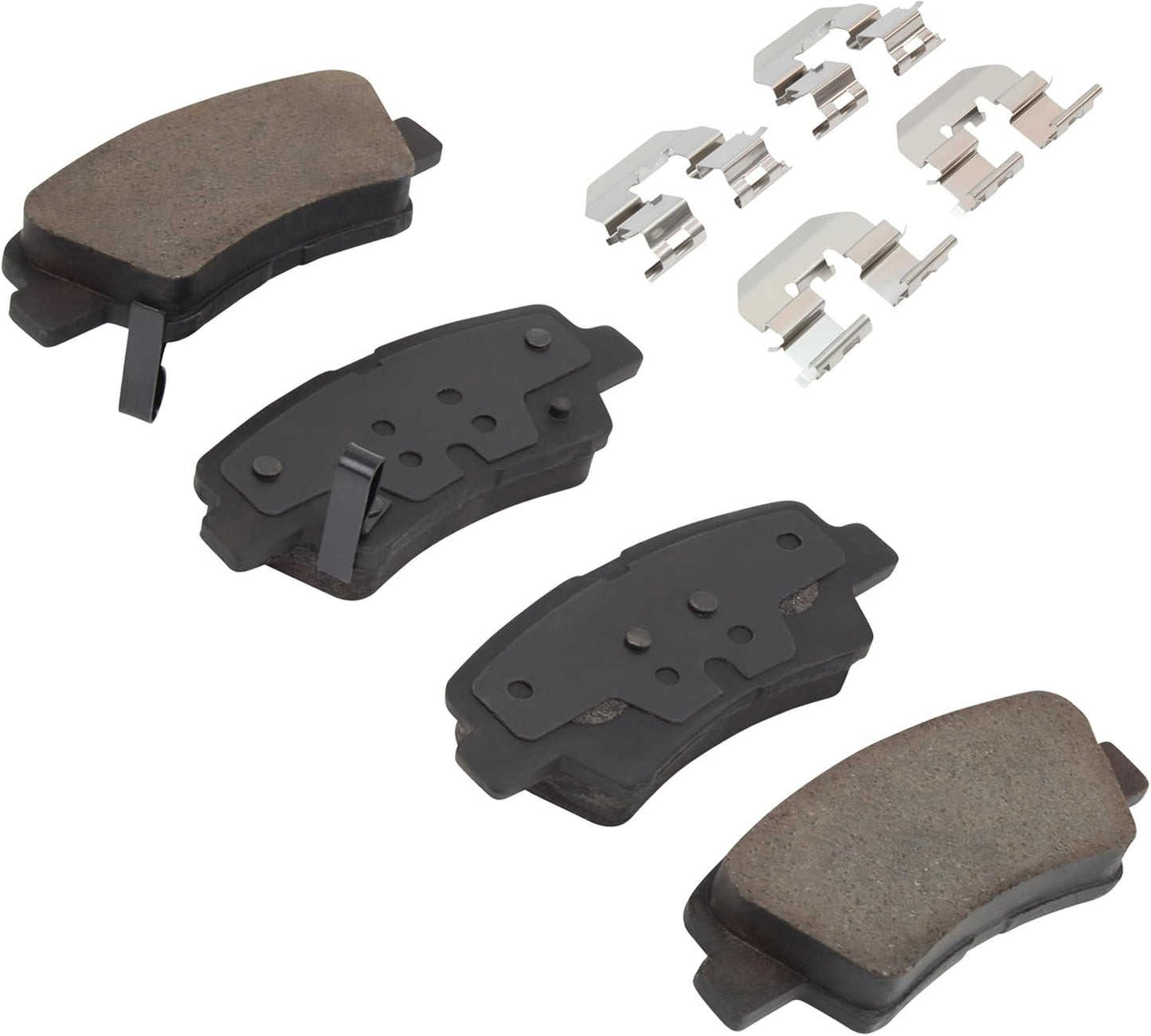 Premium Semi-Metallic Rear Brake Pads (1001-1313M) Compatible with Hyundai Elantra 2010-2010, Hyundai Sonata 2008-2011, Kia Amanti 2007-2009, Kia Soul 2010-2013