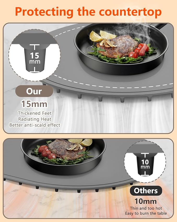 Warming Mat for Food with Adjustable Temperature Timer,10S Fast Heating Silicone Food Warmers for Parties Buffet and Home Daily,Food Warming Mat with Insulating Pad Raised Feet Protects Table