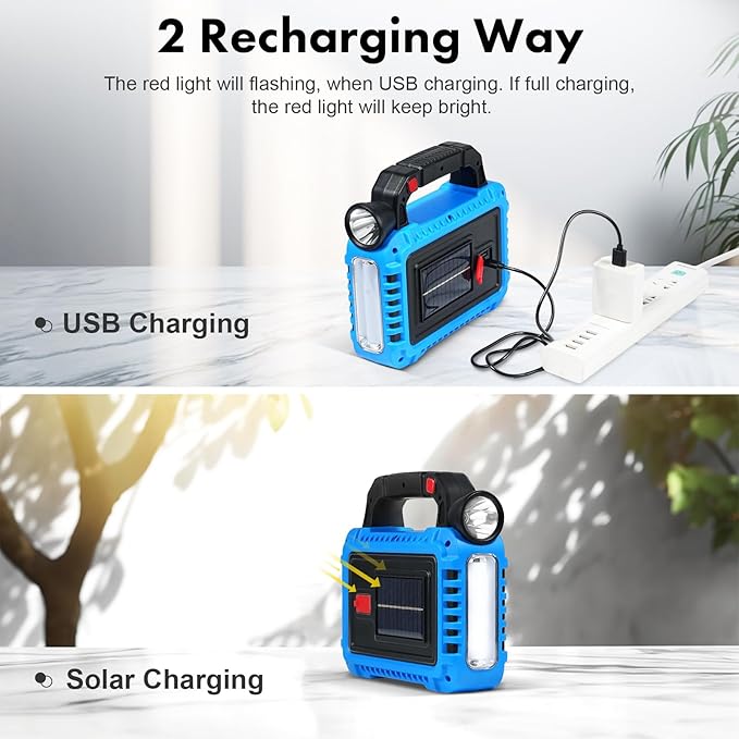 4 Pack Solar Lantern, LED Flashlight for Power Outages, Portable Camping Essentials Lights, Rechargeable Battery Powered Tent Lights for Emergency, Hurricane, Survival Kits, Operated Lamp