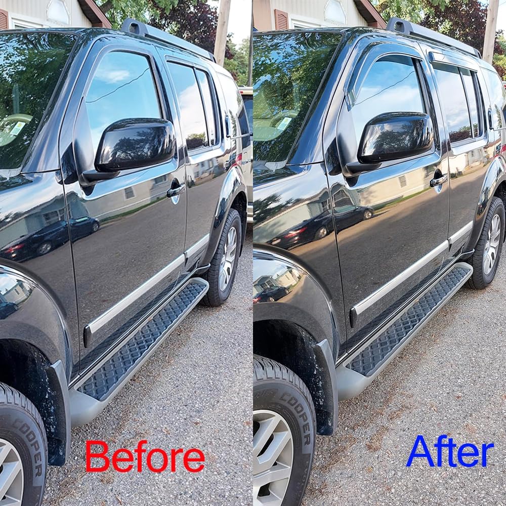 94512 Side Window Wind Deflector,4pcs Outside Mount Style Shade Sun Rain Guards Set,Dark Smoke Nice Window Visor fit for 2005-2012 Nissan Pathfinder