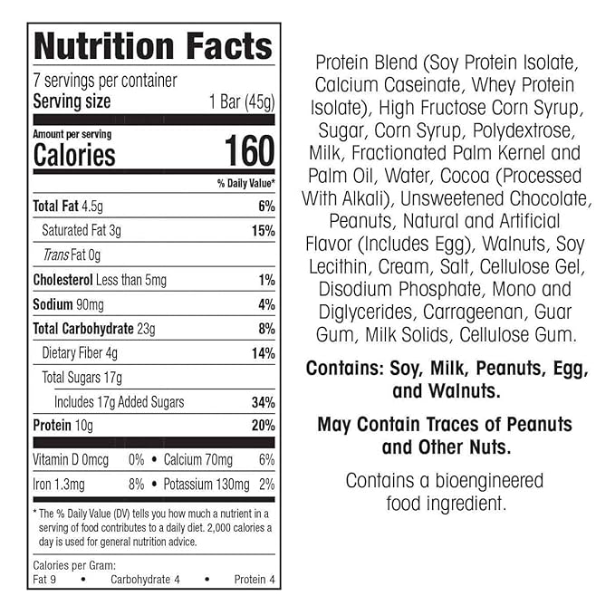 WonderSlim Protein Snack Bar, Caramel Brownie Nut, (7ct)