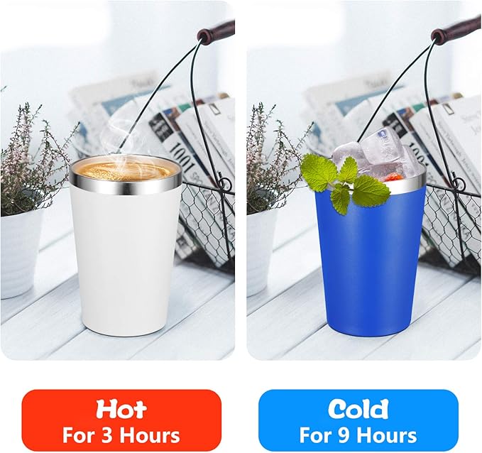 VEGOND 12oz Tumbler Stainless Steel Tumbler bulk Vacuum Insulated Double Wall Travel Tumbler with Lid and Straw Reusable Tumbler, White 1 Pack