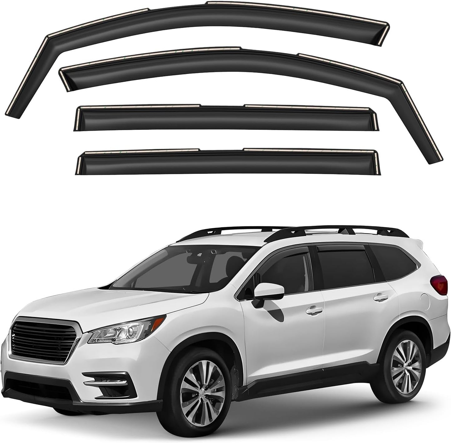 Window Deflectors Smoke Tinted in-Channel Side Window Vent Visor Deflectors Rain Guards Compatible with Ascent 2019-2025 - 4pcs. GW0882