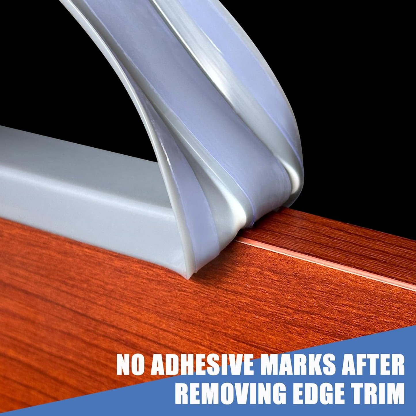 Rubber Edge Trim, Flexible Edge Banding, 1/2"(12mm) U Channel Furniture Edge Protector, Self Adhesive Edge Guards for Plywood, Wood, Glass Parts, 20Ft, Grey Color