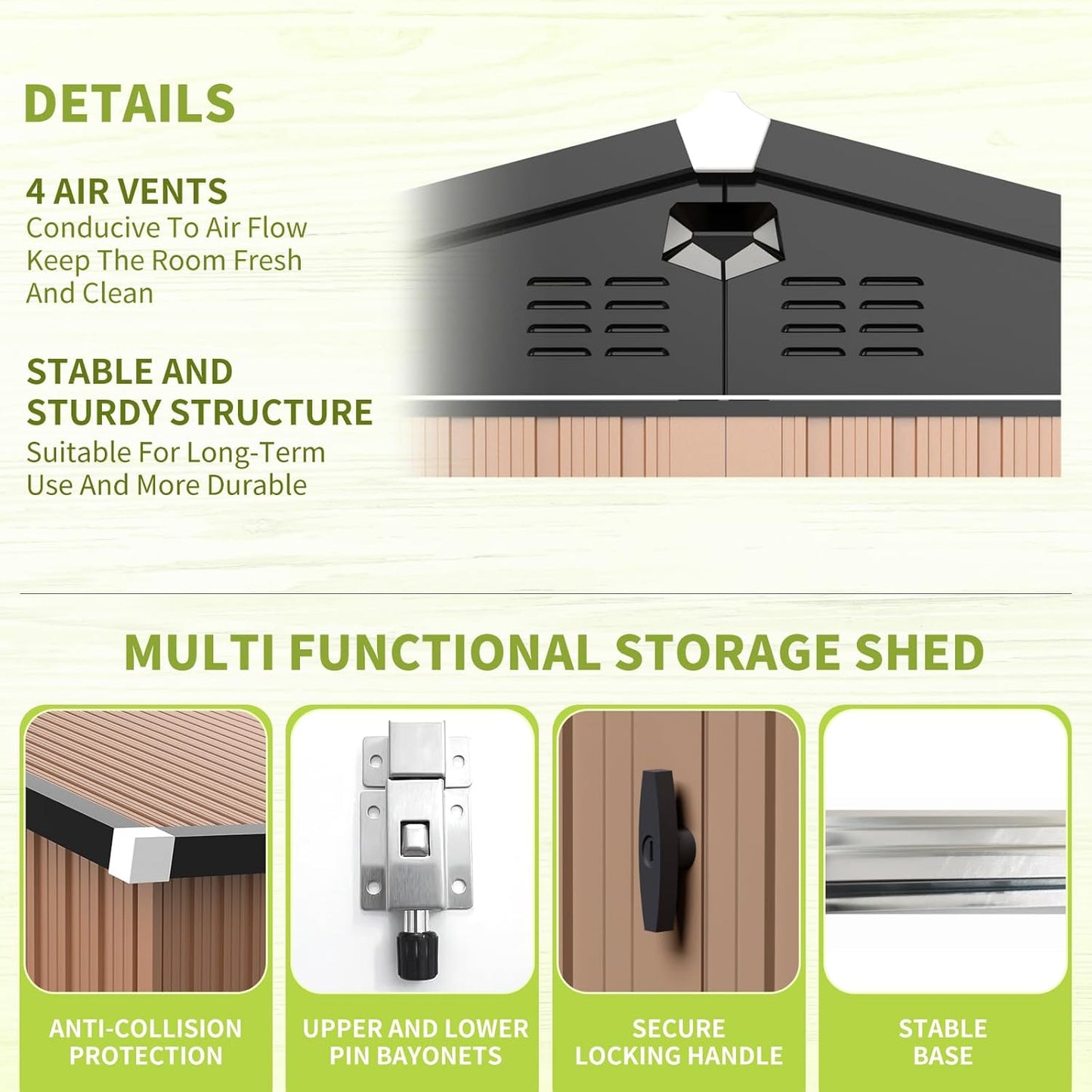 Metal Storage Shed,Outdoor Storage Building 10x12,Large Backyard Sheds with Lockable Doors,Waterproof Outside Storage Shed