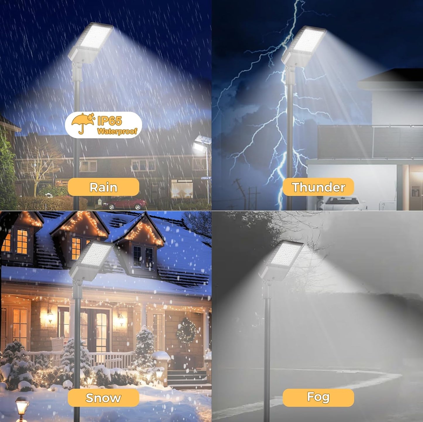 240W LED Parking Lot Lights Commercial Area Oudoor Lighting Dusk to Dawn LED Street Lights 43200Lm(180LM/W) 6000K IP65 Waterproof 100-277V for Driverway Parking Lot 6 Pack