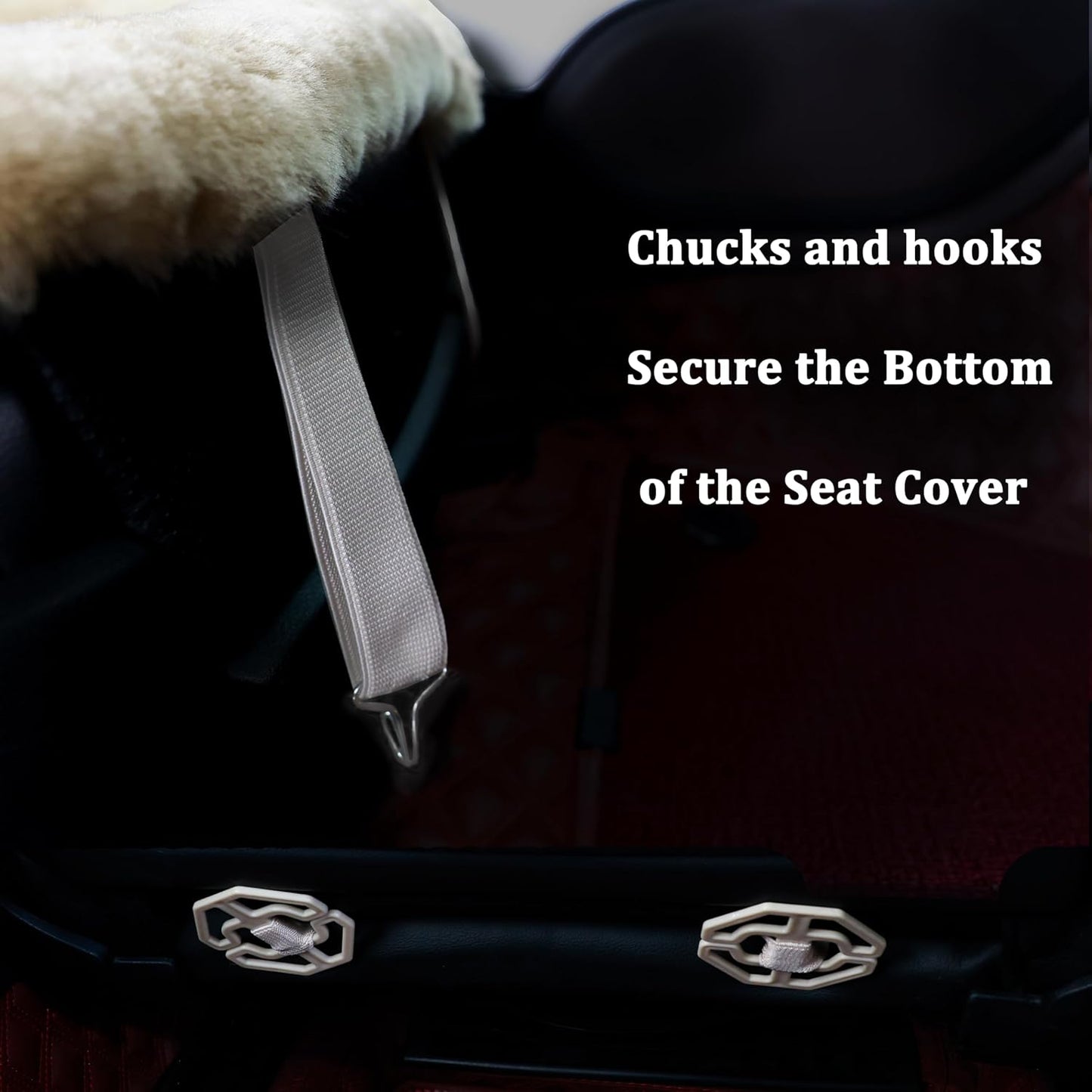 Fluffy Genuine Australia Sheepskin Car Seat Cover for Auto Interior Accessories with Soft Fuzzy WoolNatural Fur Non-Slip (Blue, Front)