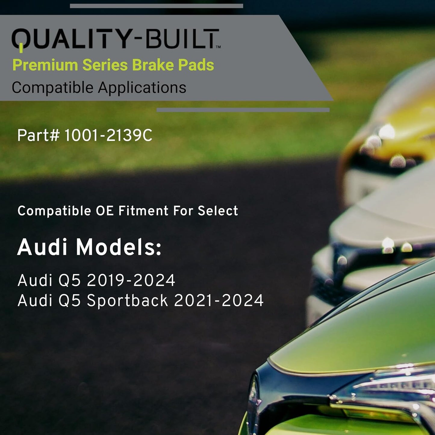Premium Ceramic Front Brake Pads (1001-2139C) Compatible with Audi Q5 2019-2024, Audi Q5 Sportback 2021-2024
