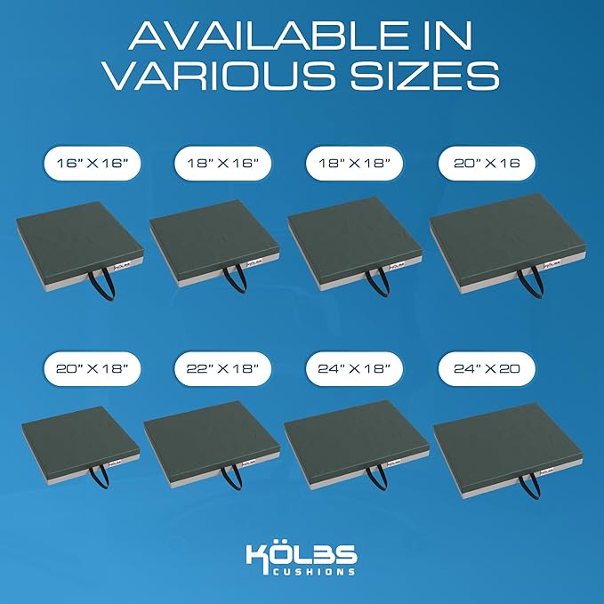 Kölbs Gel Extreme Wheelchair Cushions Seat Cushion, Coccyx, Sciatica & Tailbone Pain Relief Seating Pad Ideal for Office, Kitchen Wheelchairs and Auto, 24 x 18, 3 Inch Thick