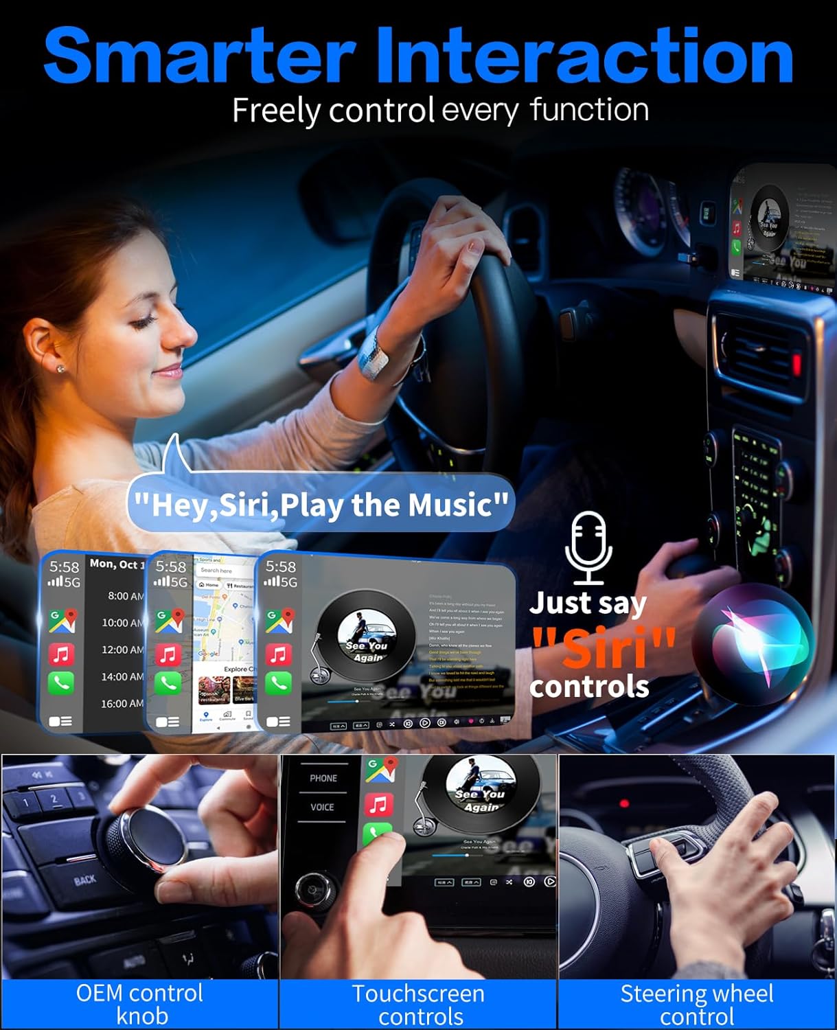 Wireless CarPlay Adapter for iPhone and iOS 10+, Multi-User Seamless Connection for Convert Wired to Wireless Car Play Adapter, 2025 Upgraded No Latency with USB C