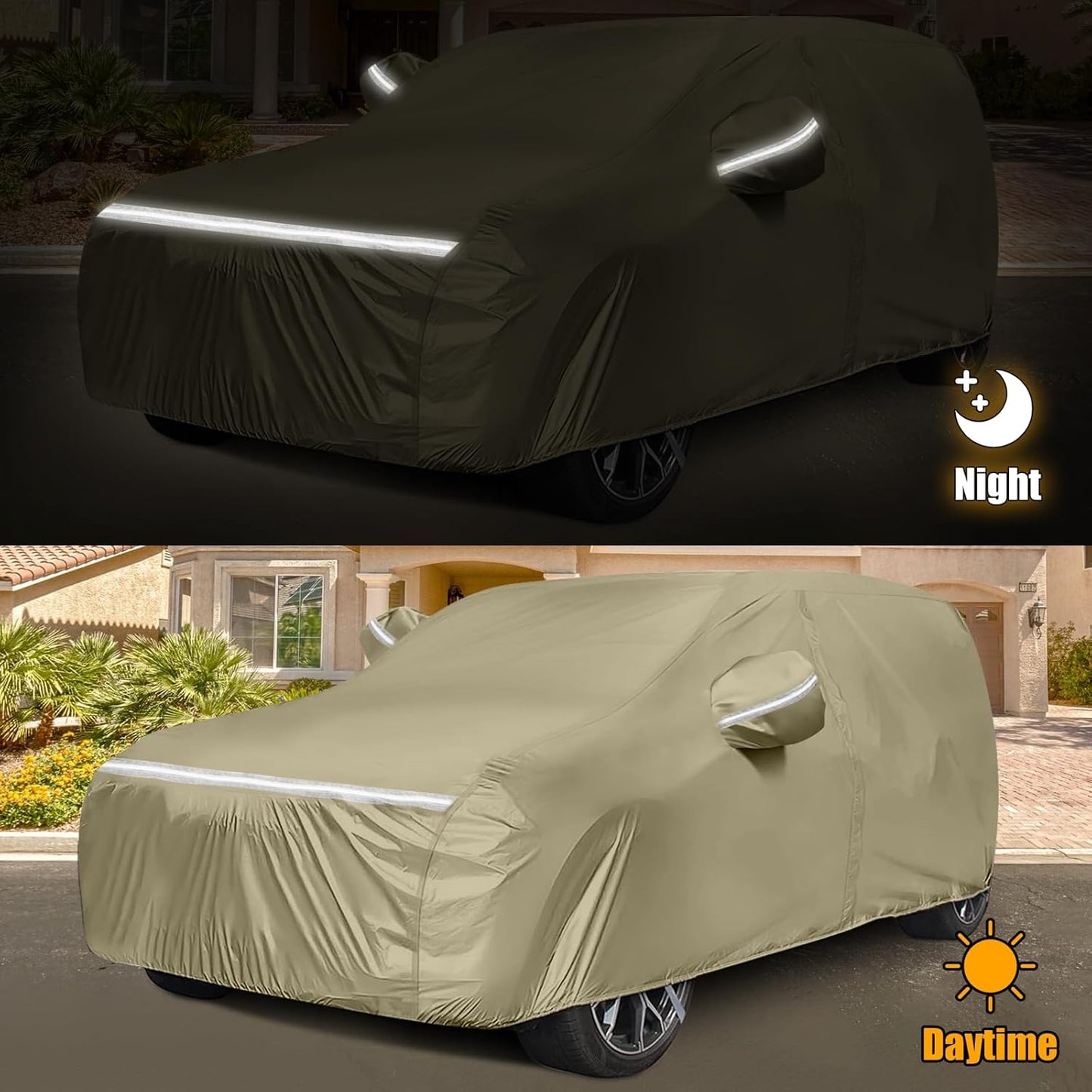 Waterproof Car Covers Replace for 2019-2025 Toyota Corolla Cross, Multilayer Heavy Duty with Cotton Liner All Weather Car Cover with Zipper Door, Windproof Bands for Snow Rain Dust Protection