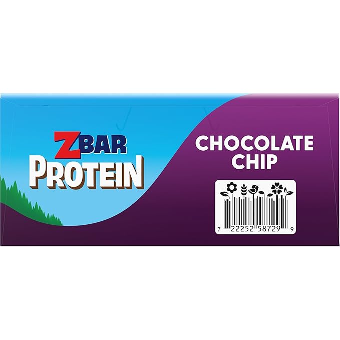 Zbar Protein - Chocolate Chip - Crispy Snack Bars - Made with Organic Oats - Non-GMO - 5g Protein - Gluten Free Protein Bars (15 Pack)