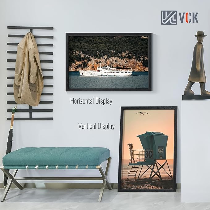VCK 24x36 Poster Frames Black Set of 6, Wide Border Wood Picture Frame, Multi-Directional Display Family Photos, Office Prints, Studio/Gallery Art, Woodgrain Series, Wall Hanging
