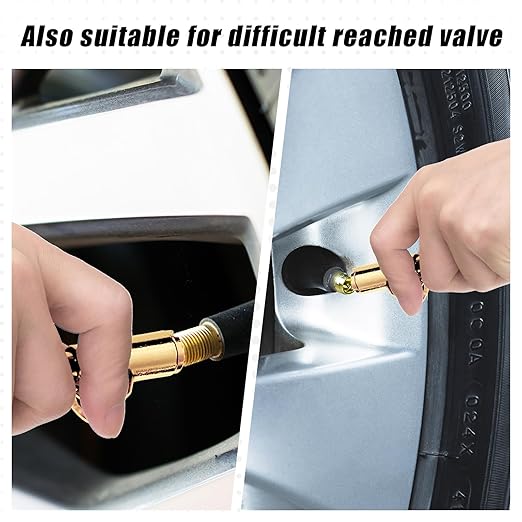 Tallew 20 Pack Dual Head Tire Pressure Gauge Heavy Duty Air Pressure Tire Gauge for Auto Truck Car RV Van Gage Range 10-150PSI, 1-10Bar (Gold)