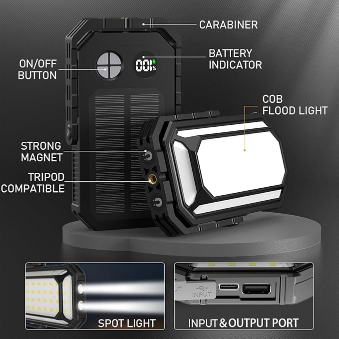 LED Camping Lantern Rechargeable, 10000mAh Portable Camping Lights up to 120+ Hours, 12 Light Modes, Dimmable, LCD Digital Display, Waterproof, Camping Essentials for Power Outages, 10 Packs
