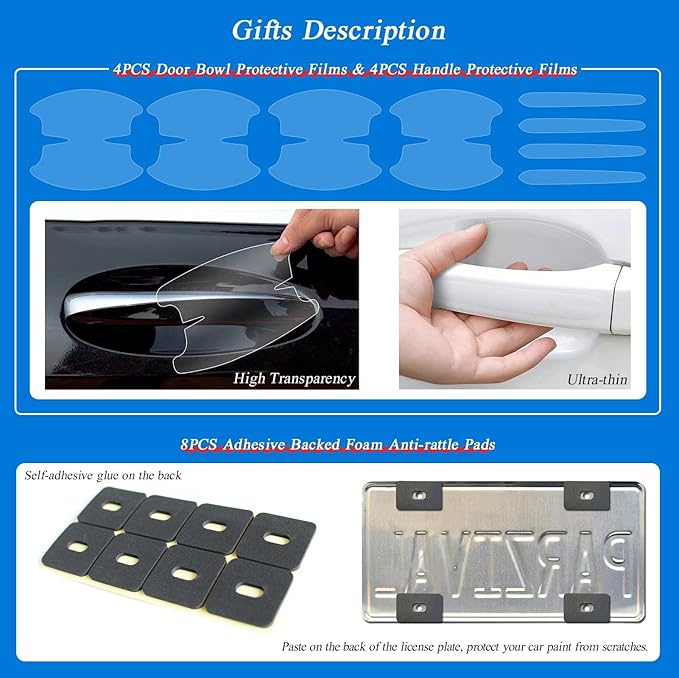 2PCS Beautiful Butterfly Pattern License Plate Frames for Men Women - Universal Aluminum Stainless Steel Personalized Car Tag Covers Holder with Screws, Caps, Rattle Proof Pads and Handlebar Stickers