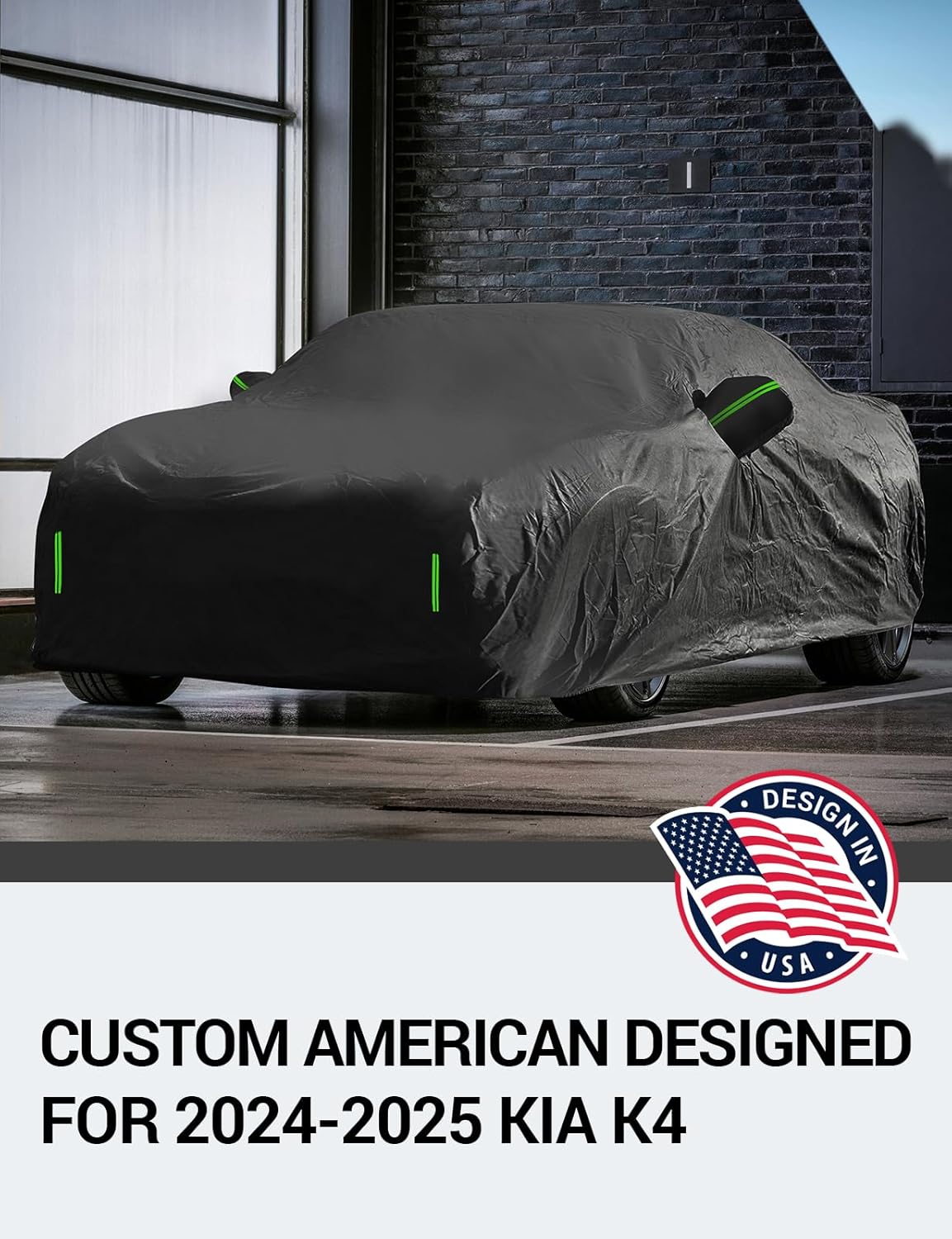 Proadsy 2025 Upgrade Car Cover Custom Fit for 2024 2025 Kia K4, Waterproof All Weather for Automobiles, Full Exterior Cover Rain Snow Sun Protector Indoor Outdoor Car Cover