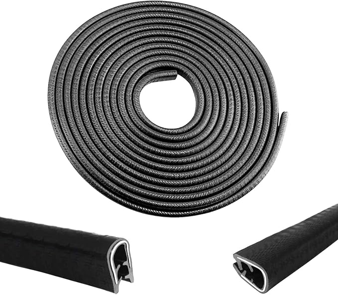 16.5Ft Car Door Edge Guards - Black Universal Fit Door Edge Protector, Rubber U Shape Automotive Door Trim Molding for Sedans Trucks SUV ATV - No Glue Required (Black, 16.5FT)