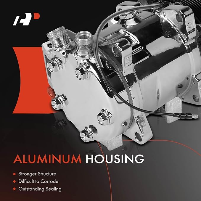 A-Premium Air Conditioner AC Compressor with Clutch Compatible with Sanden 508, 8-Groove Belt, Chromed