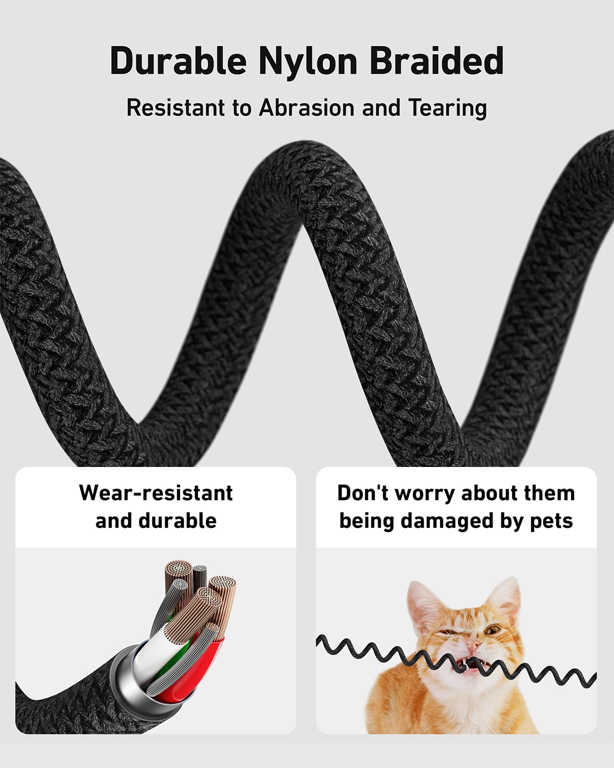 Coiled USB C to Lightning Cable 3FT, 2 in 1 iPhone 15 Charger Cord for Car Nylon Braided Multi Type C to TypeC Fast Charging Cables for iPhone 15 14 13 12 11 iPad, Samsung Galaxy Sony - 1Pack