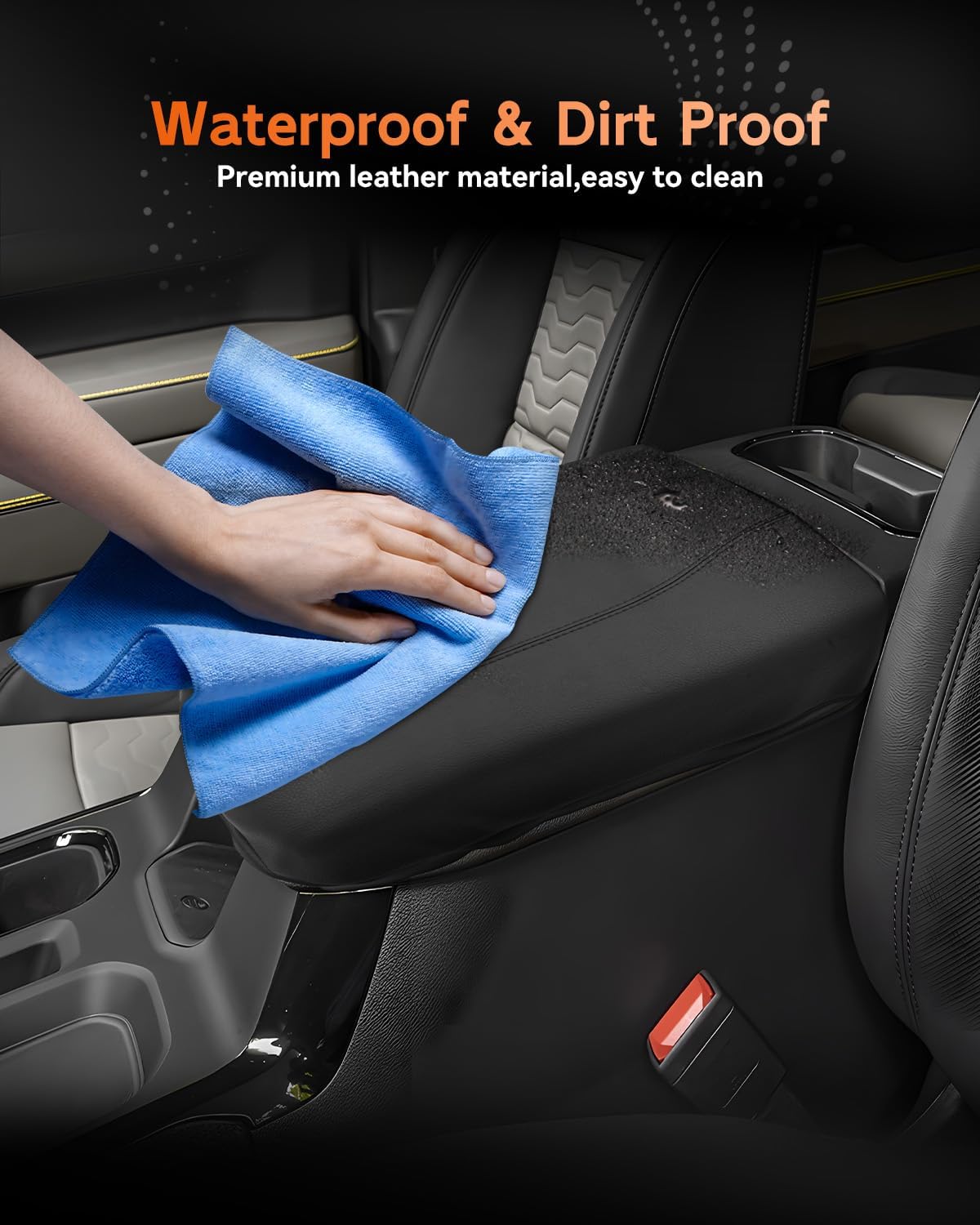 CDEFG for Chevrolet Silverado EV 2024 2025 Center Console Cover Armrest Box Cover for Chevy Silverado EV (Work Truck, LT, RST) Accessories Arm Rest Protector