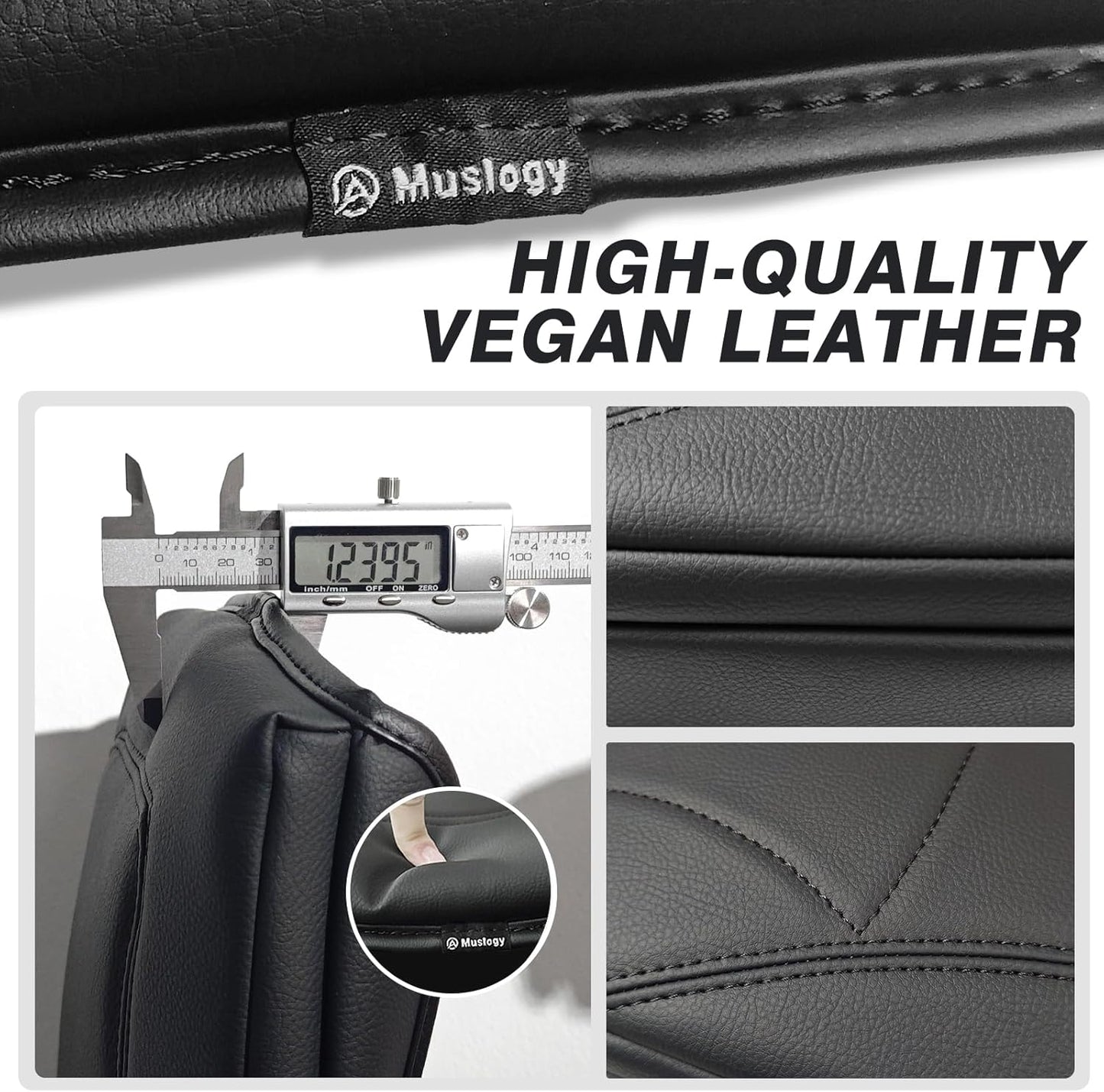 Muslogy Center Console Armrest Cover Compatible with Toyota RAV4 2019-2025 Comfort Armrest Pad Arm Rest Cushion Vegan Leather Protector 1-Inch Extra Thick