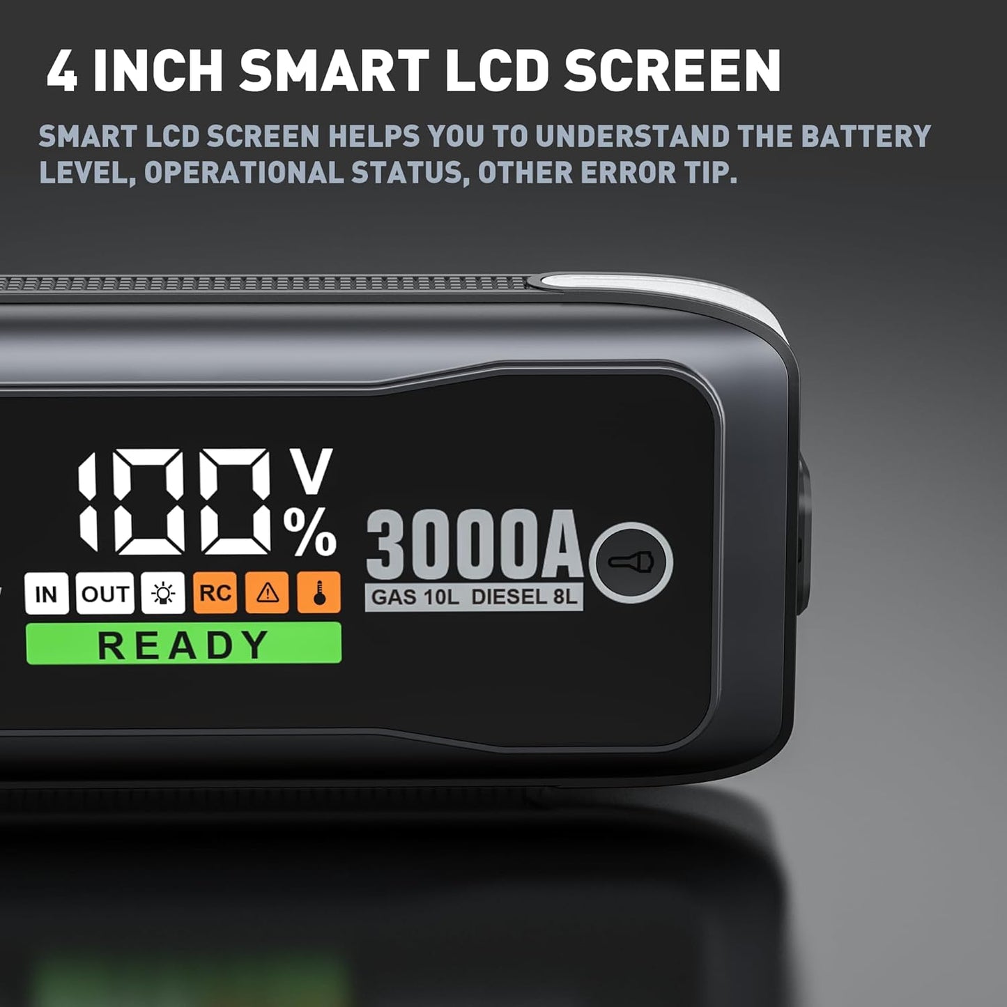 MOSTOOL M6 Car Jump Starter, 3000A Peak 12V Battery Jump Starter Power Pack with LED Display, Compact Portable Jumper Starter Jump Box for Car Battery, for All Gas Engines and Up to 8.0L Diesel