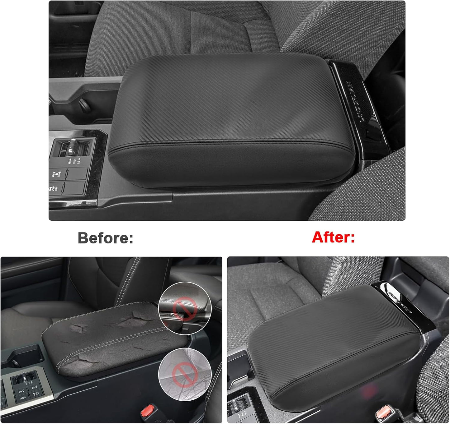 SXCY for 2024 2025 Land Cruiser Armrest Cover for Toyota Land Cruiser 2025 Center Console Cover 2024 2025 Land Cruiser Center Console Cover for 2025 Land Cruiser (Black Carbon Fiber (Thin))