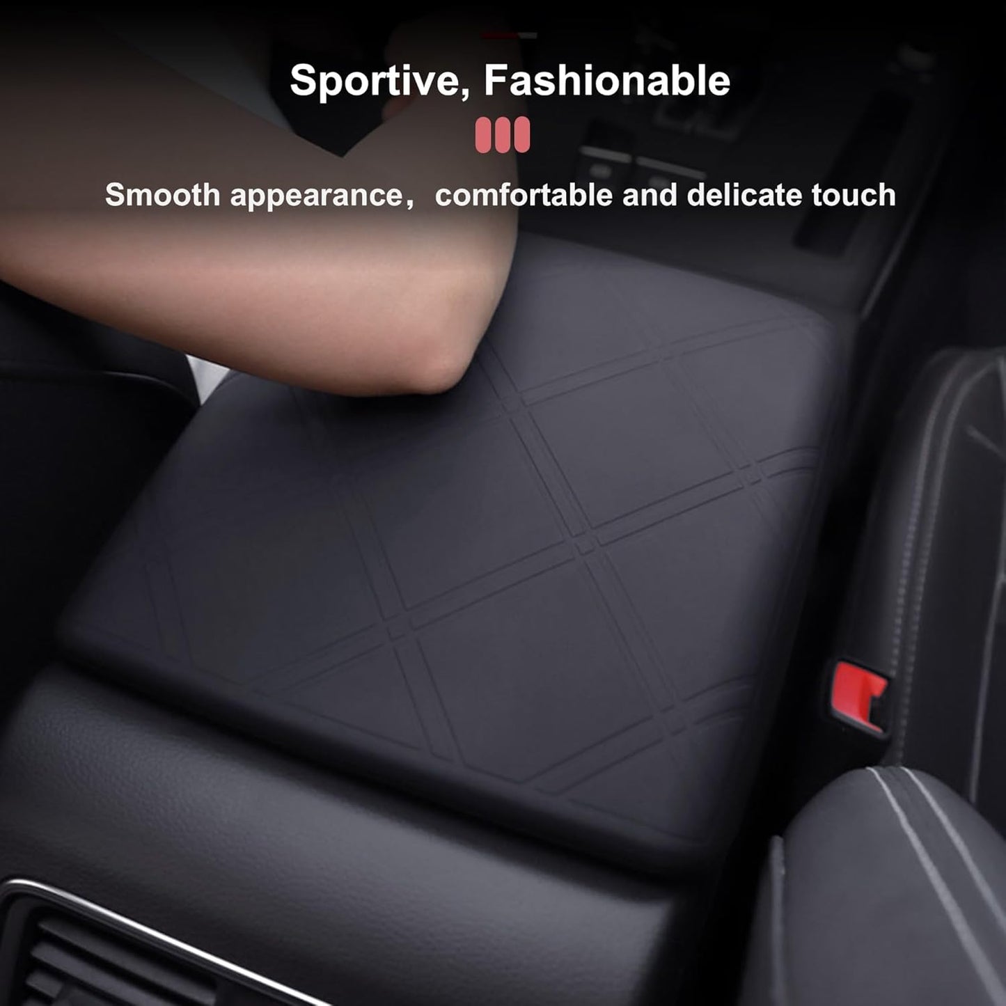 Silicone Armrest Cover Compatible with Audi Q5 2018-2025, Non-Slip Center Console Cover Arm Rest Protector for Audi Q5/SQ5 2018 2019 2020 2021 2022 2023 2024 2025 Interior Accessories (Black)