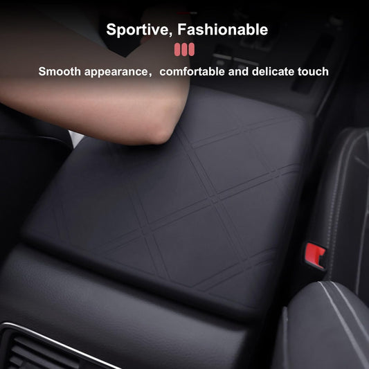 Silicone Armrest Cover Compatible with Audi Q5 2018-2025, Non-Slip Center Console Cover Arm Rest Protector for Audi Q5/SQ5 2018 2019 2020 2021 2022 2023 2024 2025 Interior Accessories (Black)
