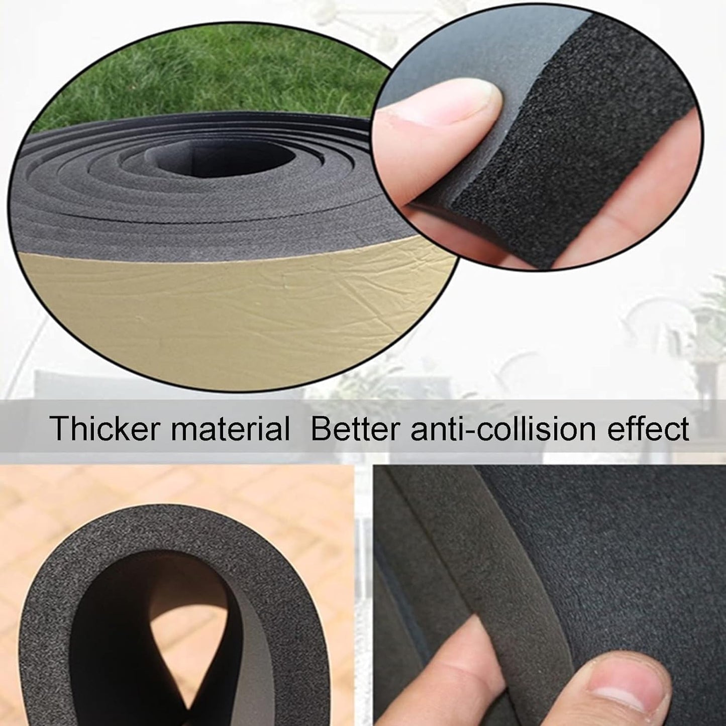 Garage Column Protector Corner Guard - Waterproof Foam Parking Aid for Warehouses & Garages, Anti-Collision Safety Cushion, Black, 1cm x 1m - Protects Vehicles & Walls