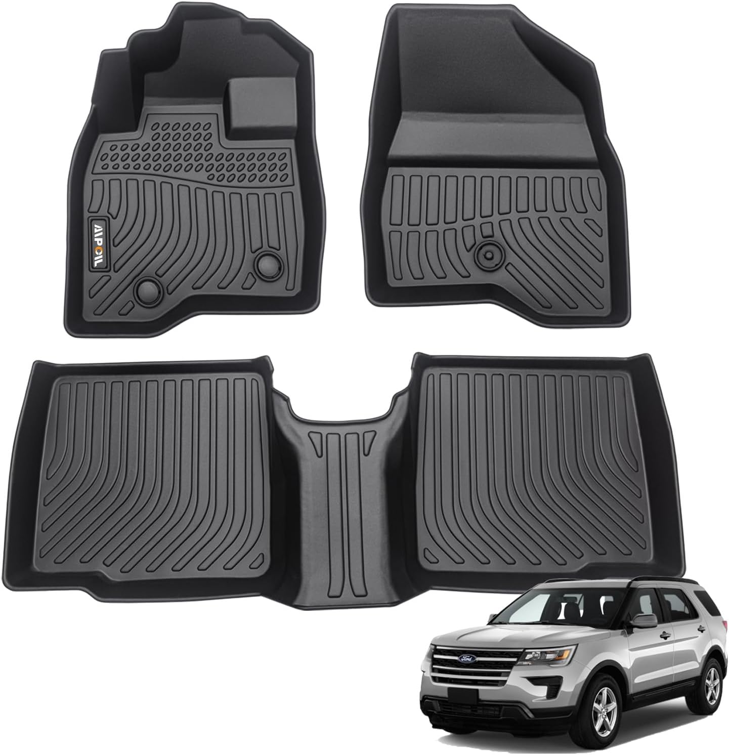 AIPOIL® Floor Mats for 2015-2019 Ford Explorer 7 Seats Front Two Rows of Floor mats | All-Weather | Easy to Clean | All-Round Protection Accessories.