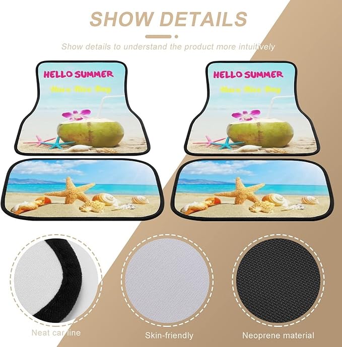 Personalized car mats 4 Pieces Custom Floor mats for Cars SUV Sedan Truck Van with Text and 3D Picture (Black with Red)
