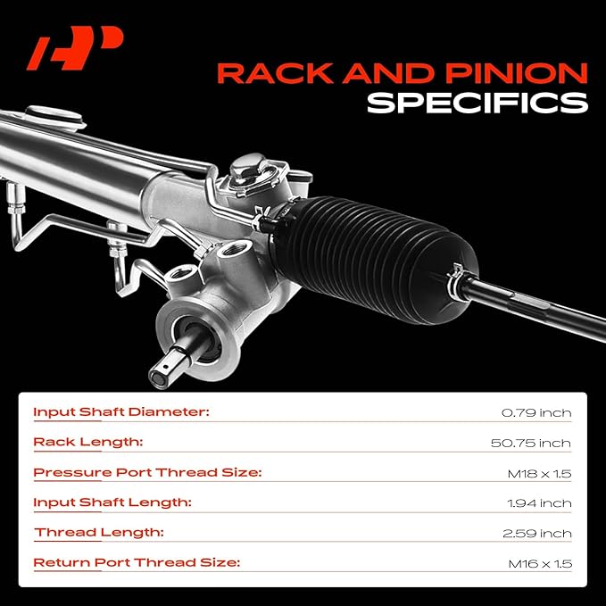 A-Premium Power Steering Rack and Pinion & Outer Tie Rod End & Power Steering Hose Pressure Line Return Line Kit Compatible with Chevrolet Silverado 1500 & GMC Sierra 1500, 1999 2000, RWD Only