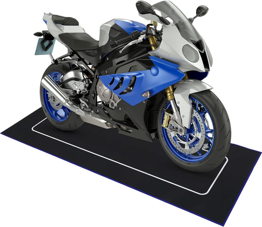 Motorcycle Mat 78 x 31 Inch Garage Floor Rug Washable Parking Mats for Garage Floors Non Slip Oil Absorbent Pad Rubber Backing Layer Protects Floor from Spills Drips Stains(Basic Style)