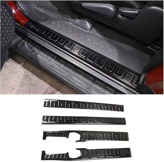 Car Door Sill Guard Cmpatible with Toyota FJ Cruiser 2007-2021, Outer Door Entry Guards Threshold Strip, Auto Stainless Threshold Protection Guards (4PCS)